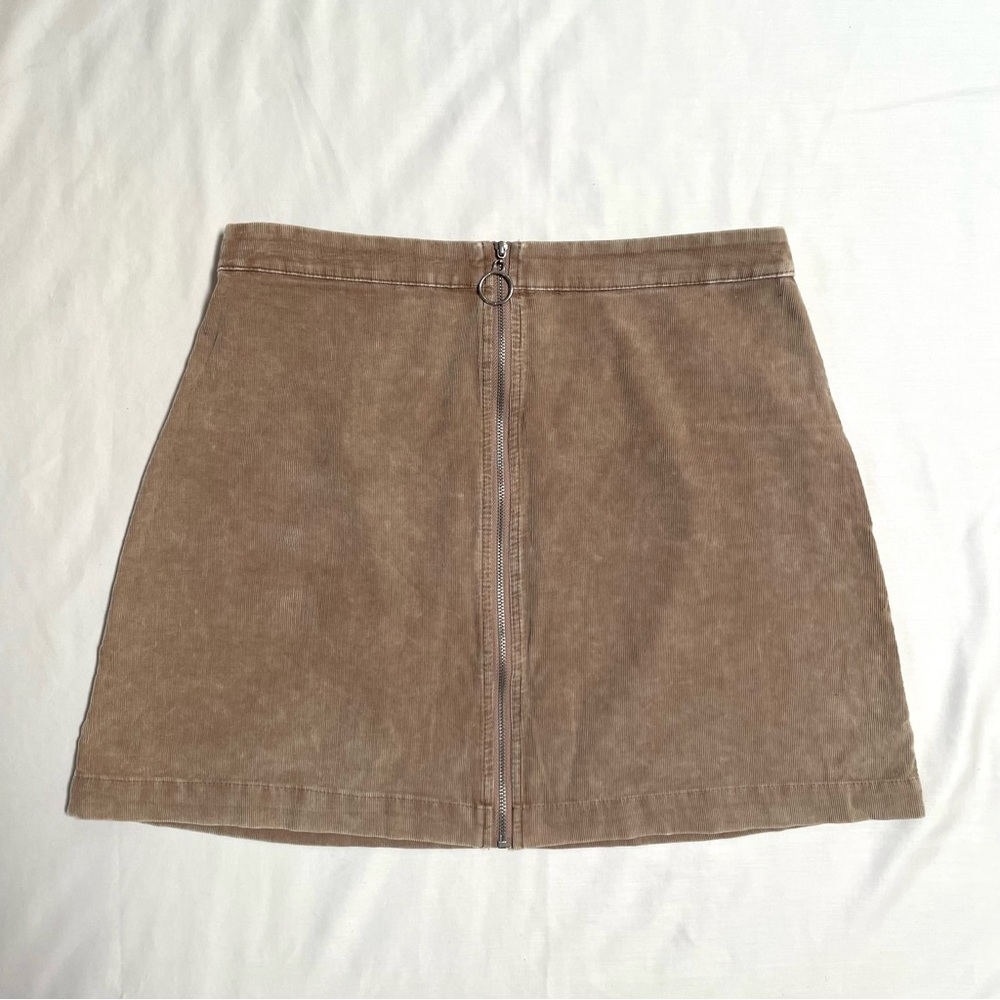 High Waisted Corduroy Mini Skirt